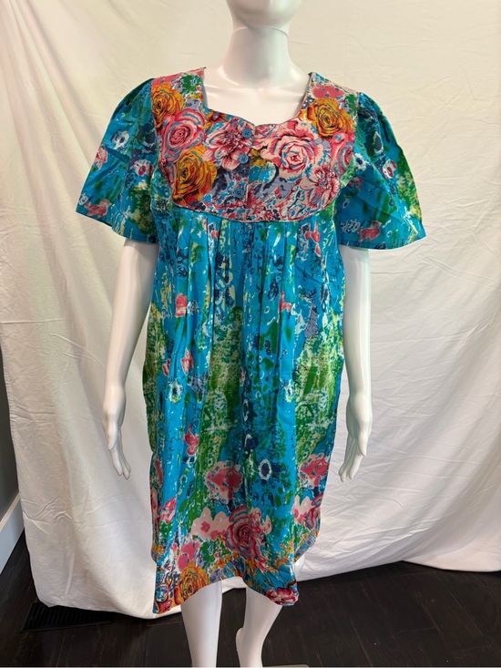 Sara Morgan Other - Floral Blue Cotton Short-Sleeve Nightgown